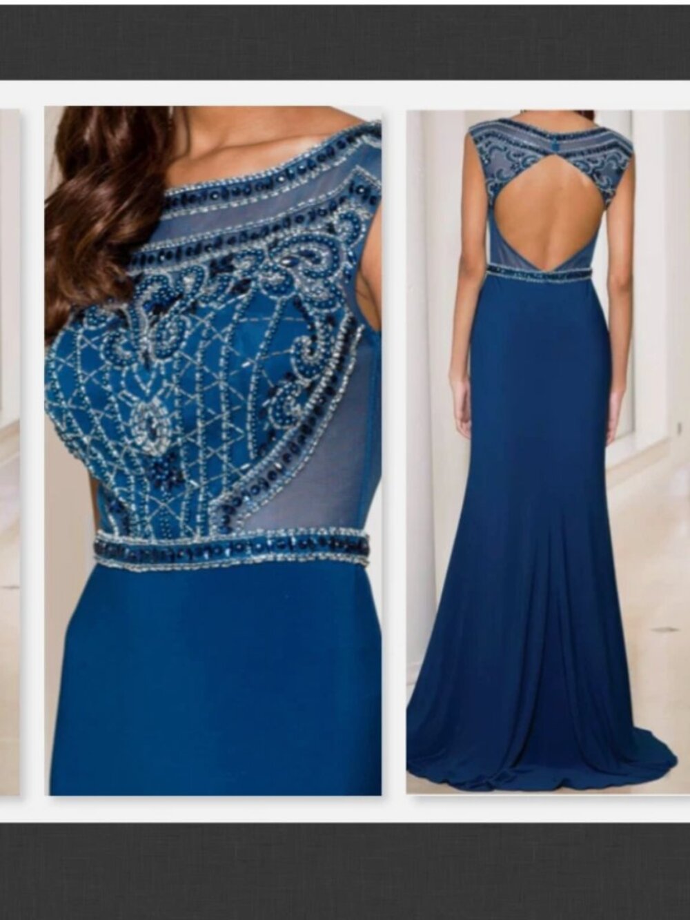 NEW Sean Collection Navy Blue Midnight Formal Dress Size 0
